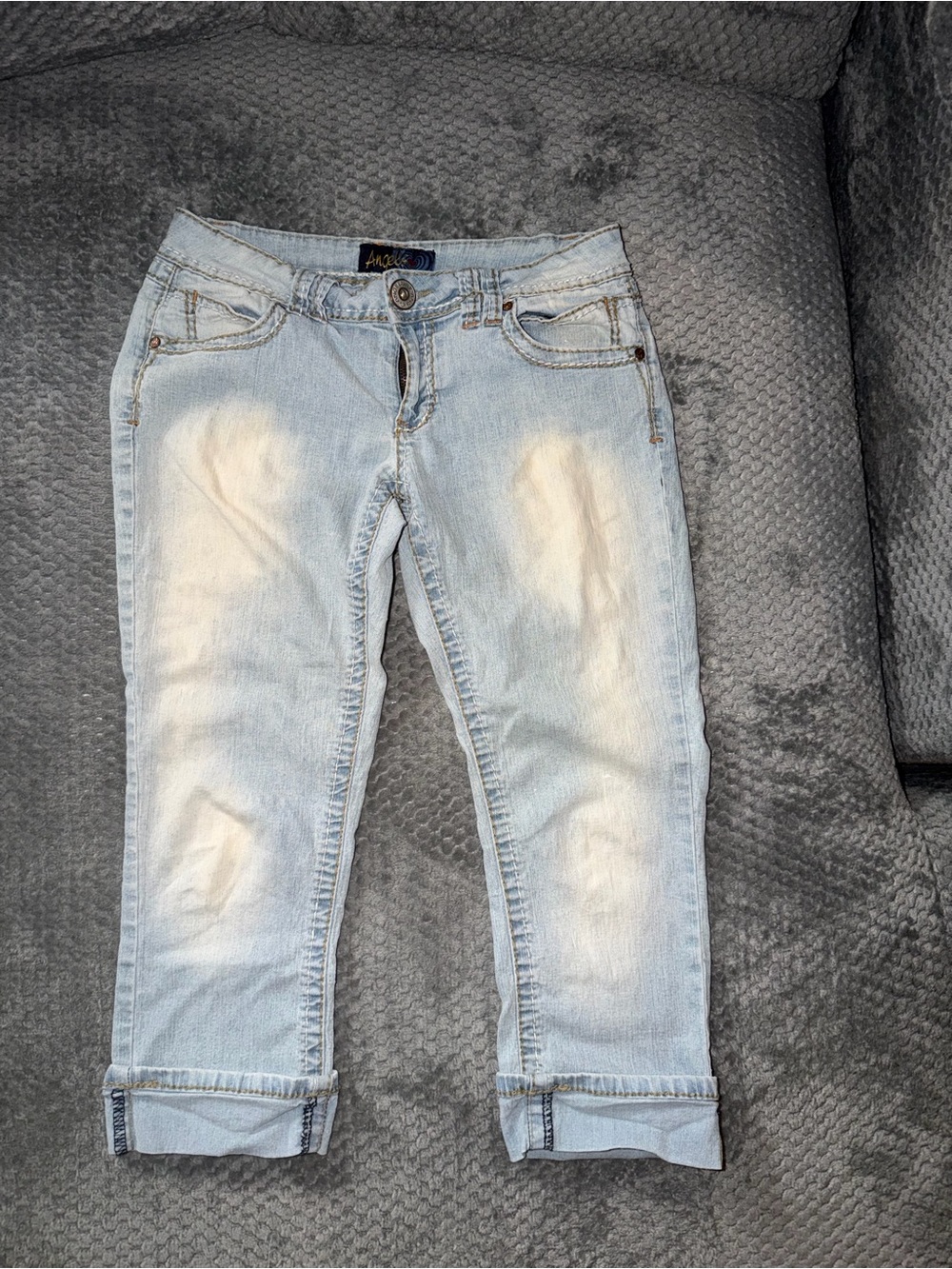 Y2K Angels Light Blue Cropped Ankle Jeans